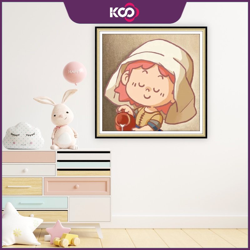 Bộ Tranh Đính Đá 5D Tự Làm 30x30cm / 40x40cm / 50x50cm Hình Nhân Vật Hoạt Hình Dễ Thương Trang Trí Nhà Cửa