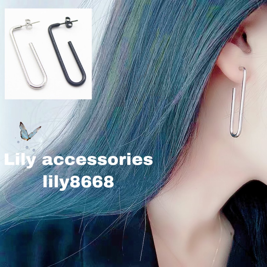 U-shaped Earrings khuyên tai titan chữ u không gỉ không đen không dị ứng nam nữ Uniex