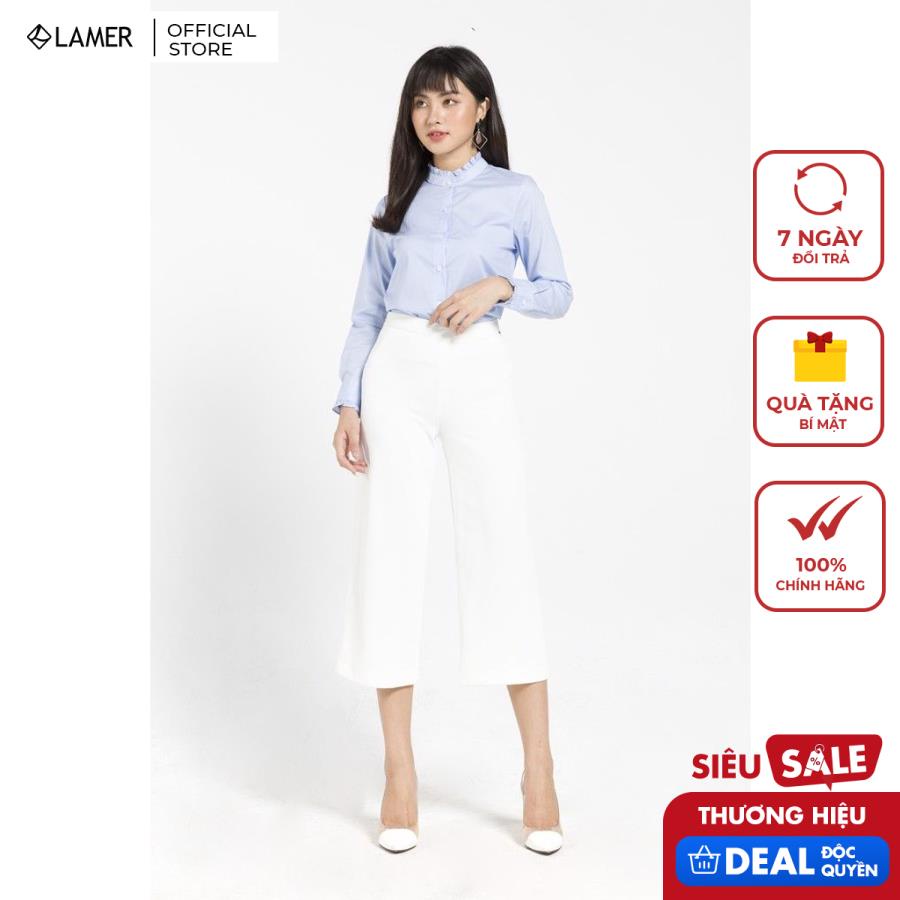 Áo sơ mi cổ bèo VIEN TRAN V61H19Q029 (Xanh dương)