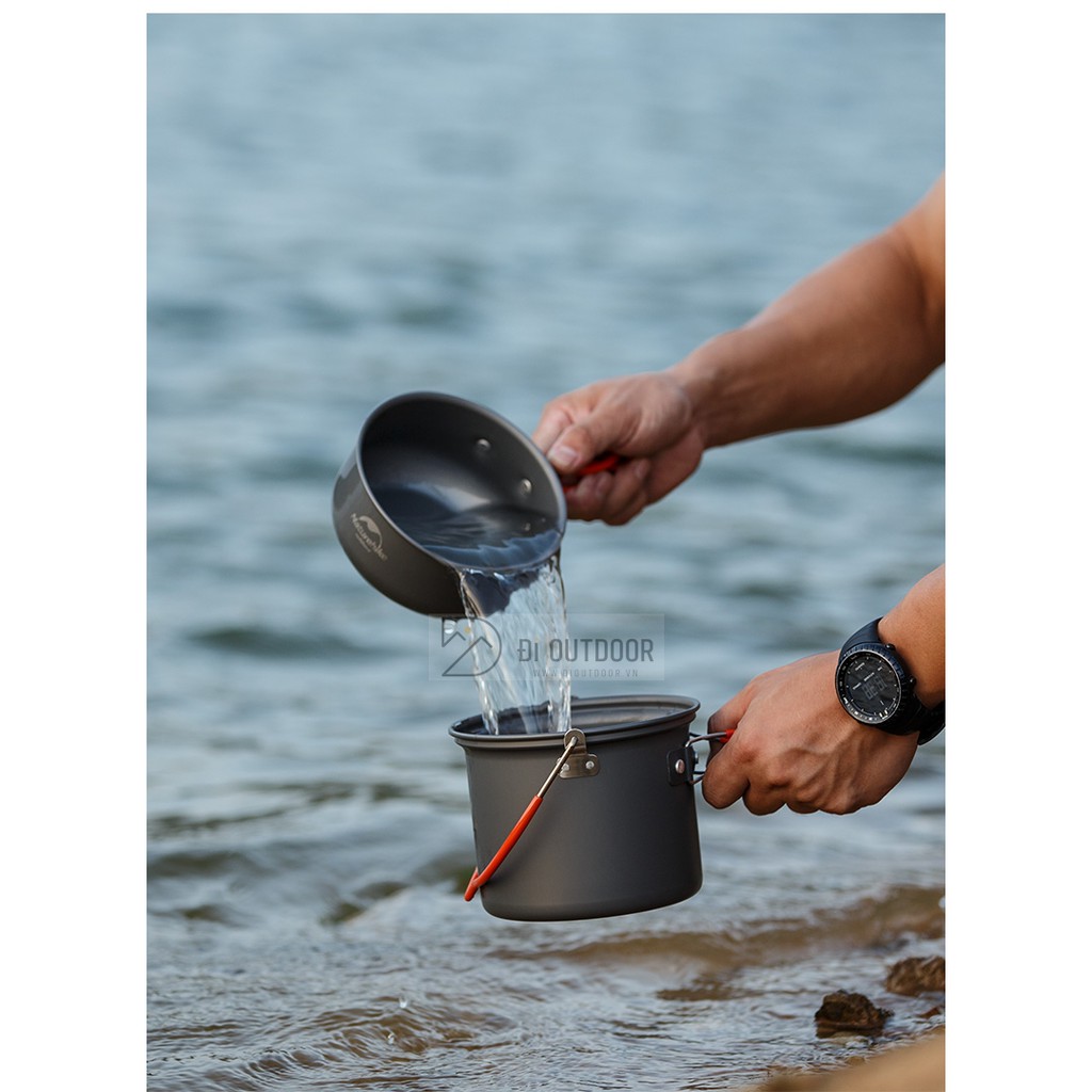 Bộ nồi cắm trại Naturehike 2-3 người NH15T401-G và NH18T018-G