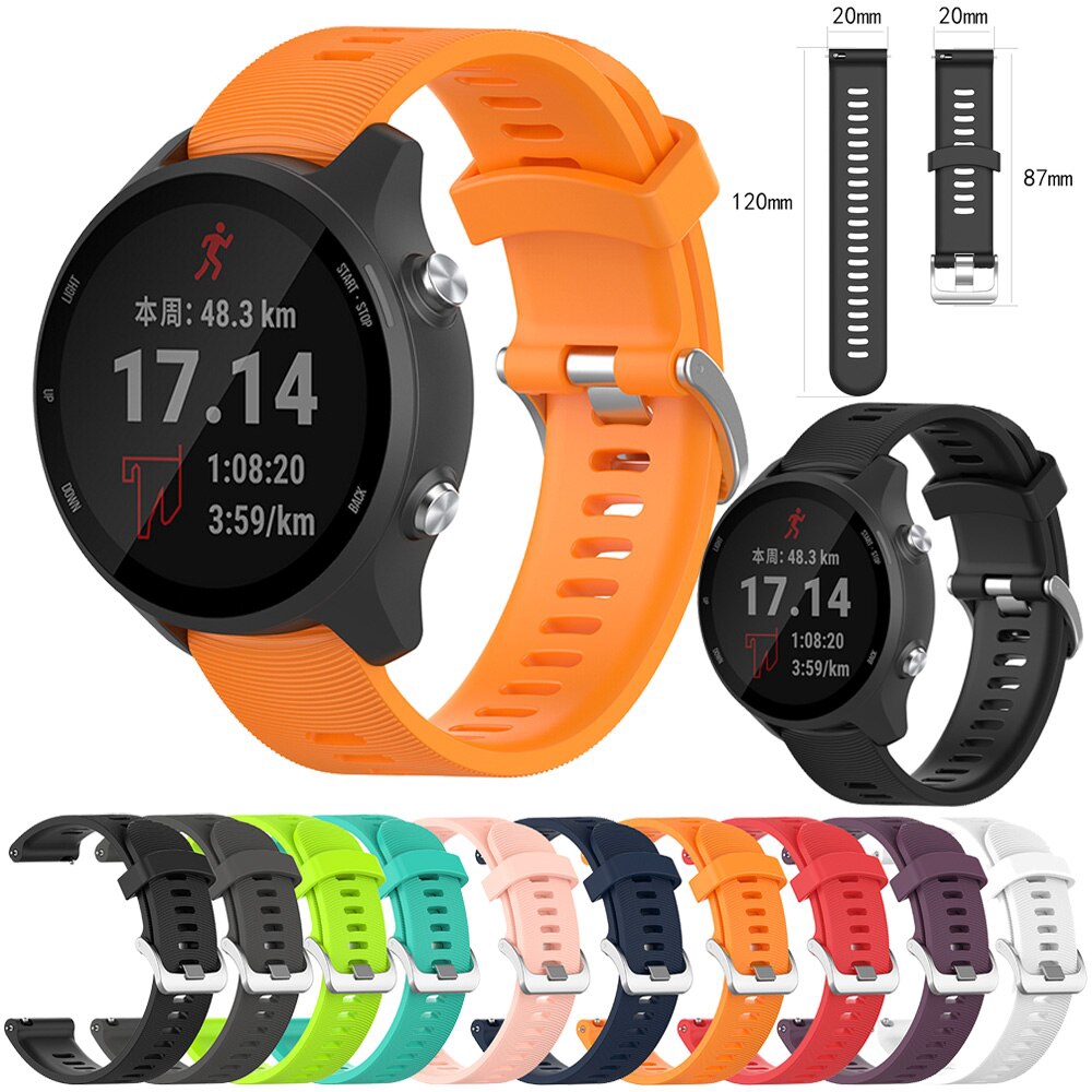 Dây Đeo Thay Thế 20mm Bằng Silicone Cho Đồng Hồ Thông Minh Garmin Forerunner 245 245M 645