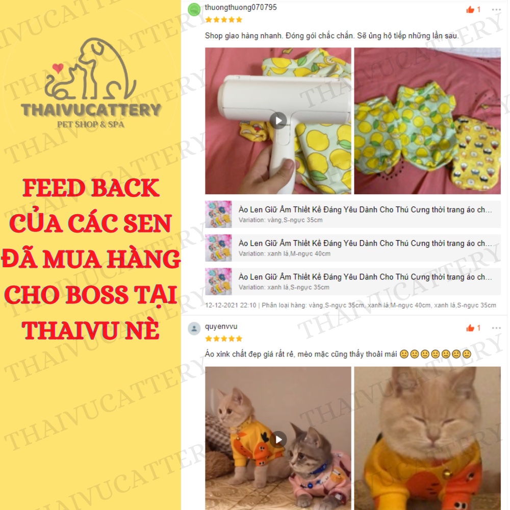 Áo Len Giữ Ấm Thiết Kế Đáng Yêu Dành Cho Thú Cưng thời trang áo cho chó mèo- thaivucattery