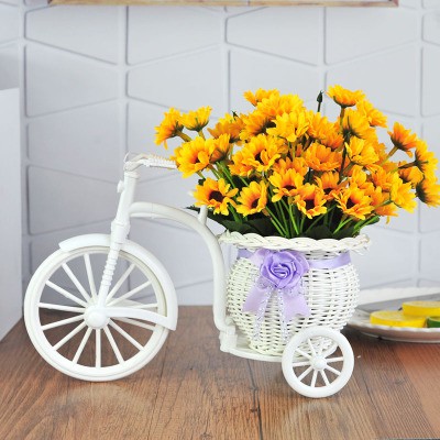 Xe đạp hoa để bàn, trang trí kệ tủ hoa hướng dương cực đẹp XH-01