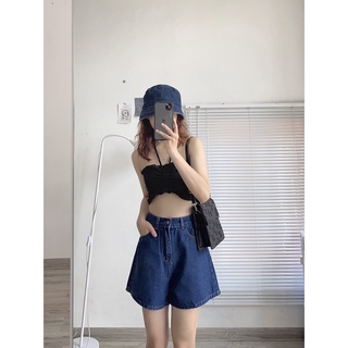 Quần short jeans có 2 màu hack dáng chân dài