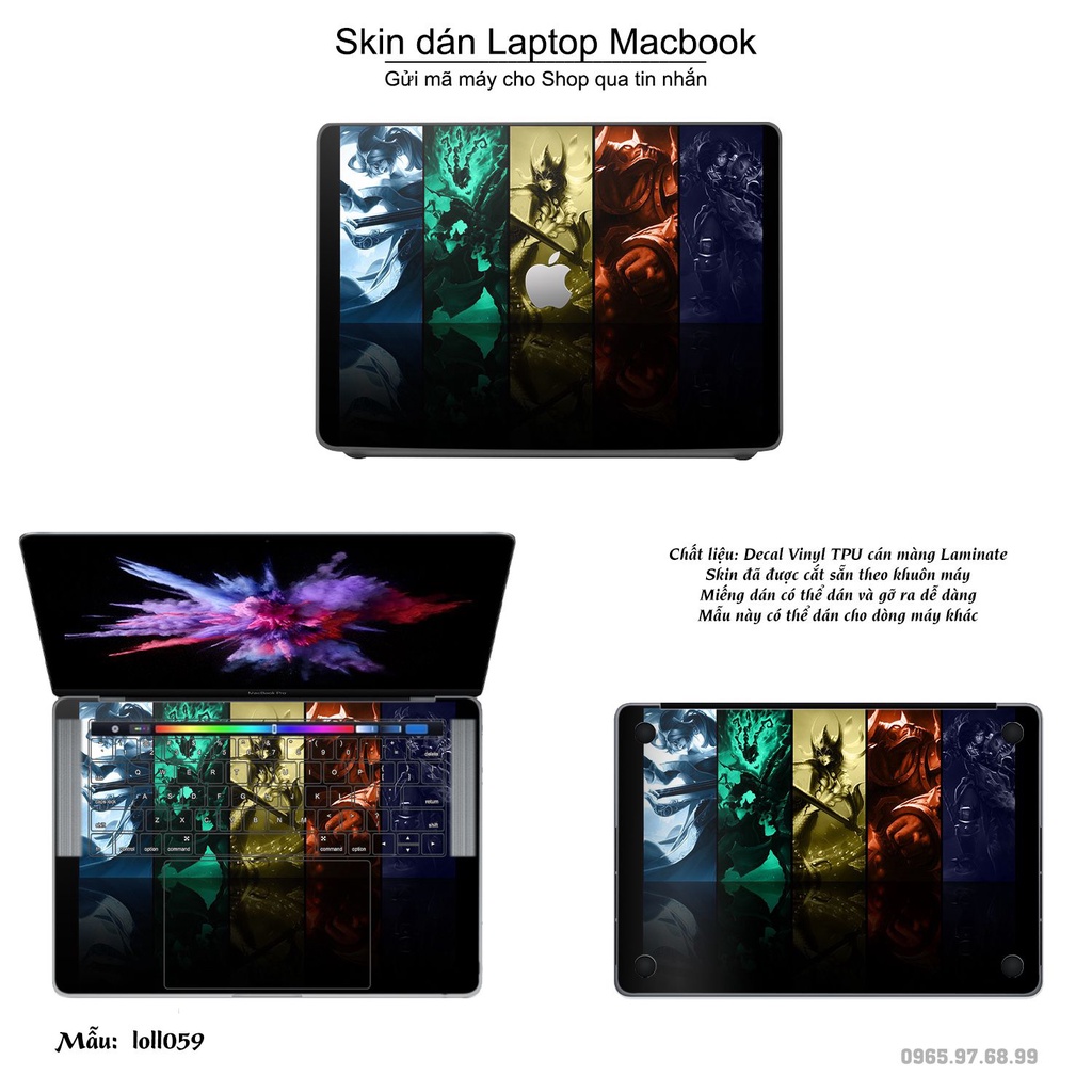 Skin dán Macbook mẫu Liên Minh Huyền Thoại (đã cắt sẵn, inbox mã máy cho shop)