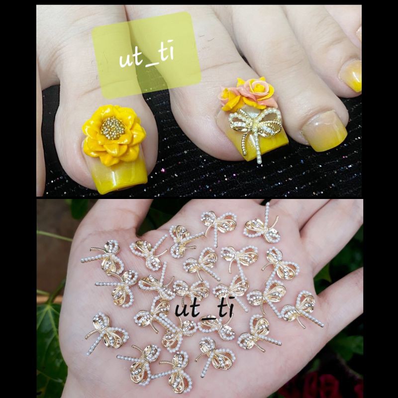 combo 2 charm Nơ các mã đá ngọc mã 21