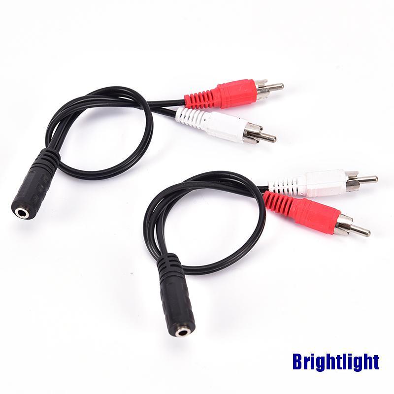 Dây Cáp Chuyển Đổi Âm Thanh 2-rca Đầu Cắm Sang Lỗ Cắm 3.5mm Aux