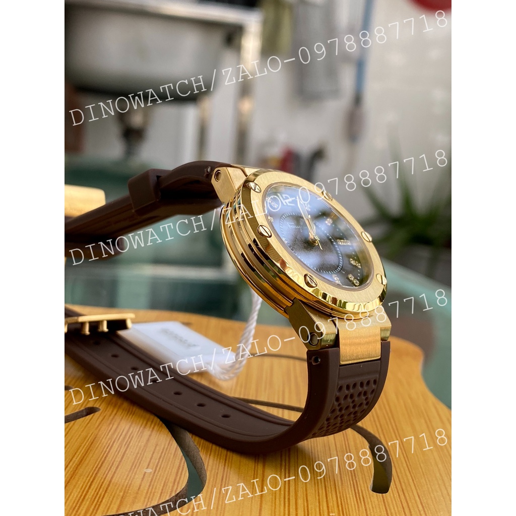 Bảo Hành 12 Tháng Đồng Hồ Nữ Ferragamo F80 Dây Cao Su Màu Nâu - Size 33mm