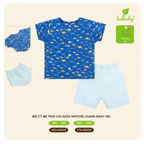 [LULLABY SALE] Mẫu cộc tay 2 lớp bé trai