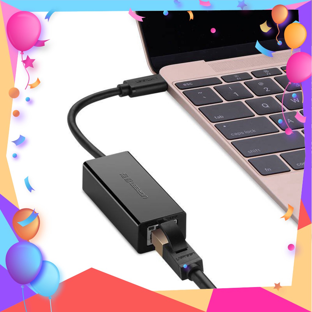 Bộ chuyển đổi USB Type C san LAN 10/100 Mbps Ethernet UGREEN 30287 (màu đ