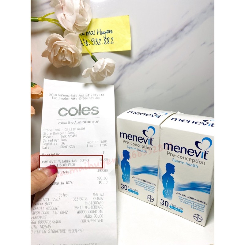 (Đủ Bill+Tem Chemist) Viên Uống Tăng Chất Lượng Tinh Trùng Menevit | BigBuy360 - bigbuy360.vn