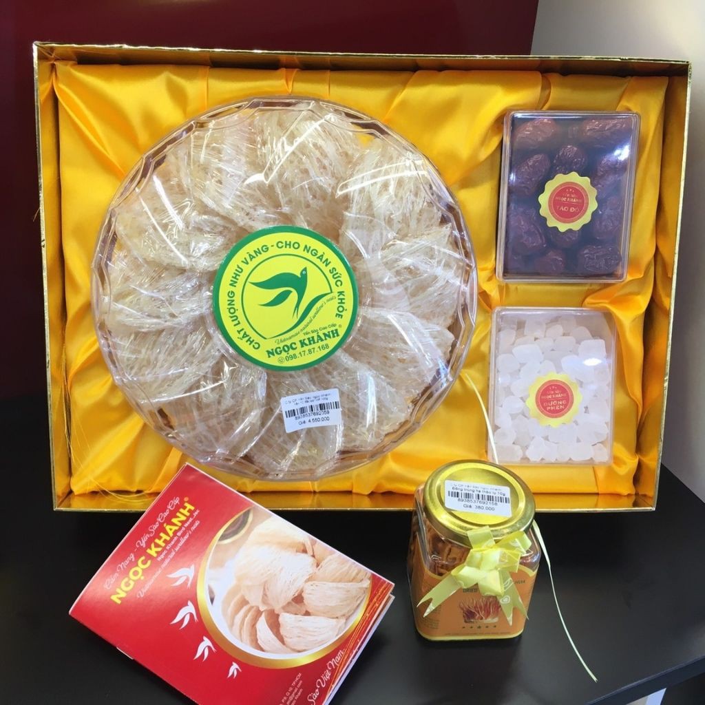 Tổ Yến Tinh Chế Siêu Sợi Cao Cấp Hộp 100gr Kèm Đông Trùng Hạ Thảo Khô + Hộp Quà🎁🍎