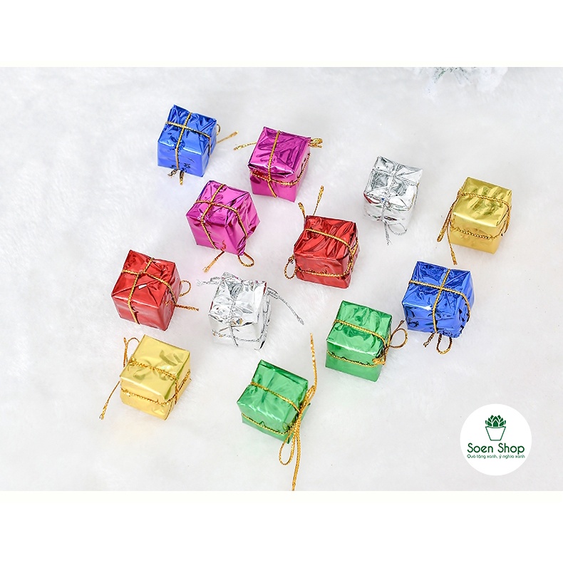 |FREESHIP| Phụ kiện HỘP QUÀ trang trí Noel, Giáng sinh- Phụ kiện trang trí cây xanh để bàn làm việc, mô hình tiểu cảnh