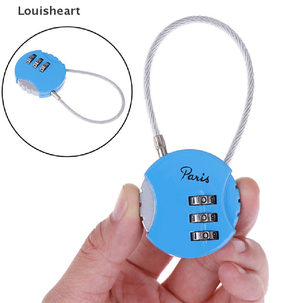 Louisheart 1Pc 3.7*9cm Mini 3 Digit Combination Travel Luggage Suitcase Code Lock Padlock TFG