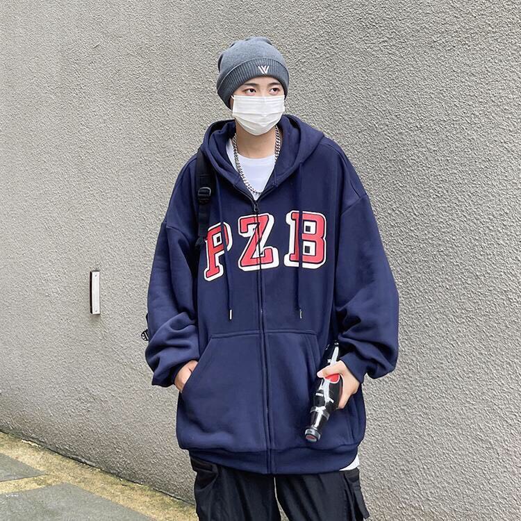 Áo Khoác Nỉ Ngoại Pzb PEONYB Unisex [FREESHIP] Hoodie zip form rộng tay bồng in chữ vintage kiểu dáng đường phố hàn quốc
