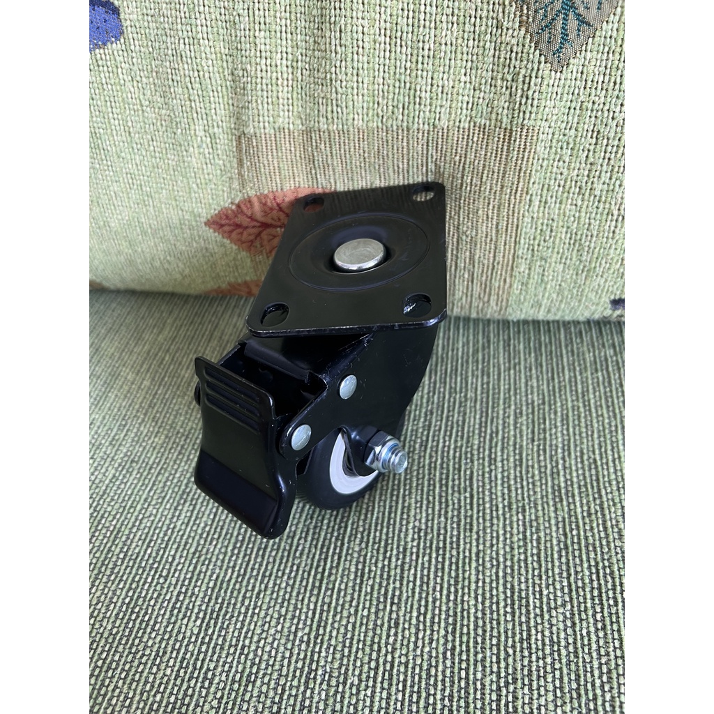 Bánh xe đẩy đen 40mm 50mm đế xoay - khóa