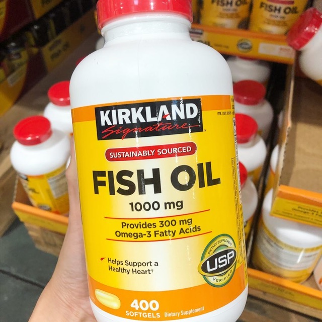 Bill Mỹ- Viên uống dầu cá đẹp da &amp; sáng mắt Kirkland Fish Oil 1000mg