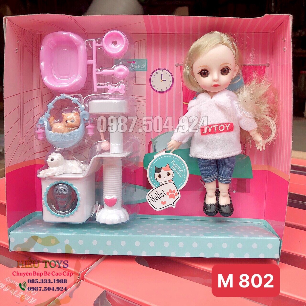 Búp Bê  BJD 16cm Có Khớp  Kèm Váy Phụ Kiện Đẹp Xinh Xắn Dễ Thương  Đồ Chơi Cho Bé Gái