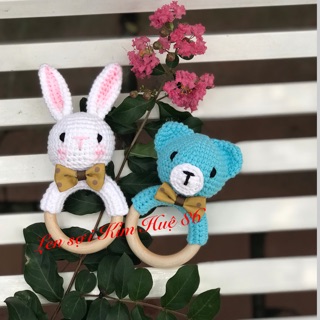 2 cái Lục lạc vòng gỗ làm đồ chơi cho bé
