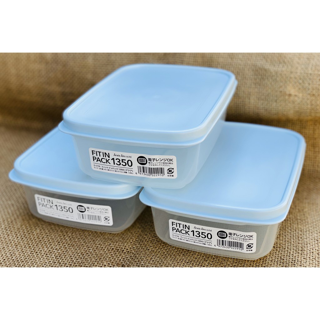 Hộp đựng cơm văn phòng , hộp đựng thực phẩm thức ăn tủ lạnh Fitinpack 1350ml Nhật Bản