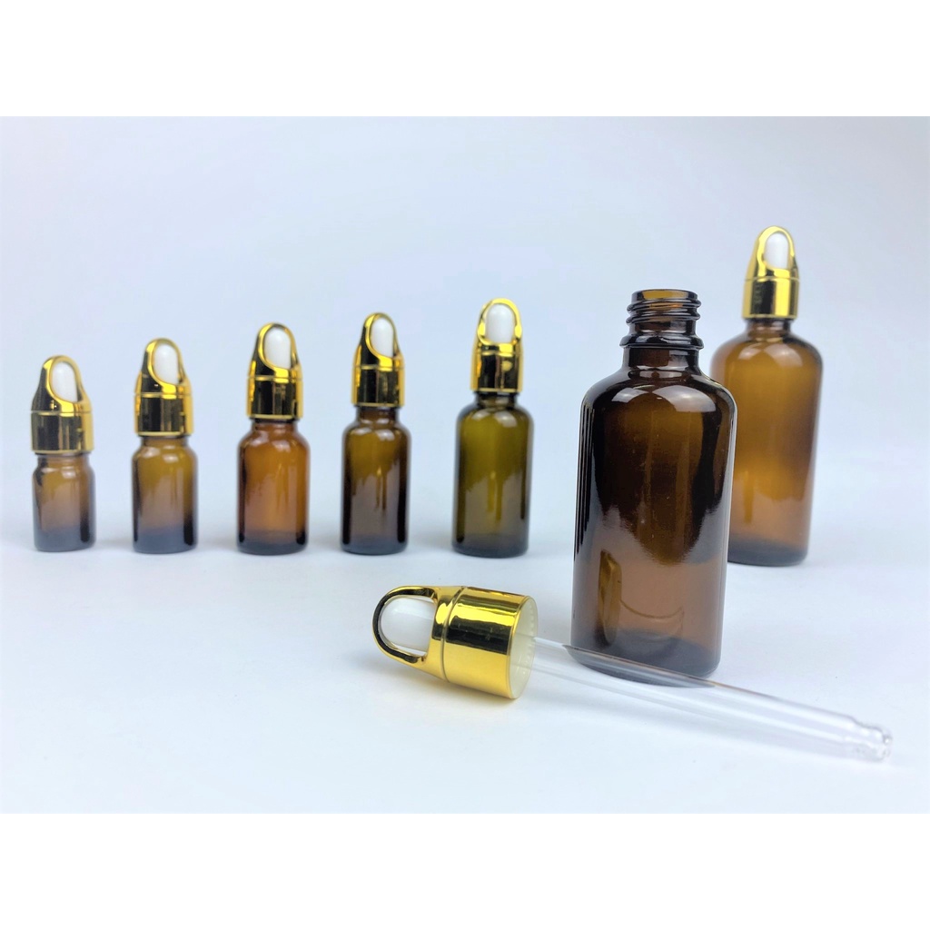 Lọ đựng serum thủy tinh nâu nắp bóp cải tiến 5ml/10ml/15ml/20ml/30ml/50ml/100ml [Giá sỉ/lẻ]
