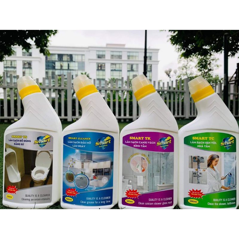 Nước tẩy rửa Smart 500ml: Tẩy sứ, kính, dầu mỡ, cặn canxi inox, tẩy mốc