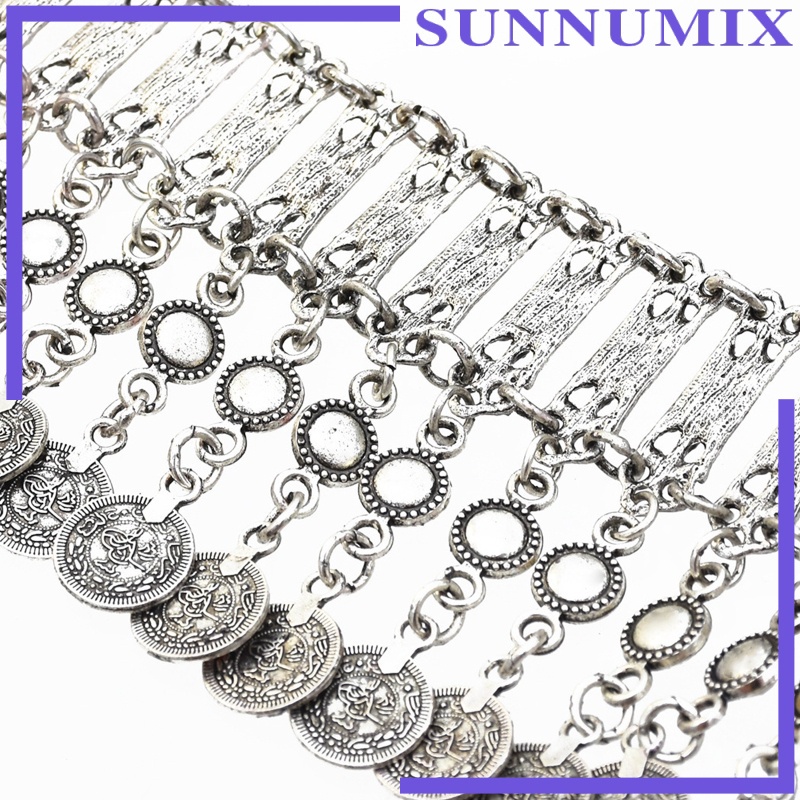 Thắt Lưng Chuỗi Đồng Xu Mạ Bạc Phong Cách Boho