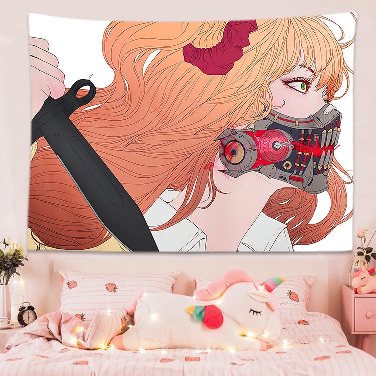 Tấm vải treo tường trang trí in hoạ tiết anime nhật bản