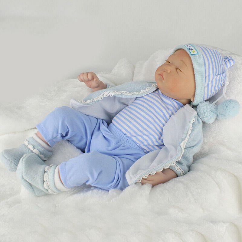22 "Búp bê sơ sinh Baby Silicone thực tế Cậu bé sơ sinh + Quần áo