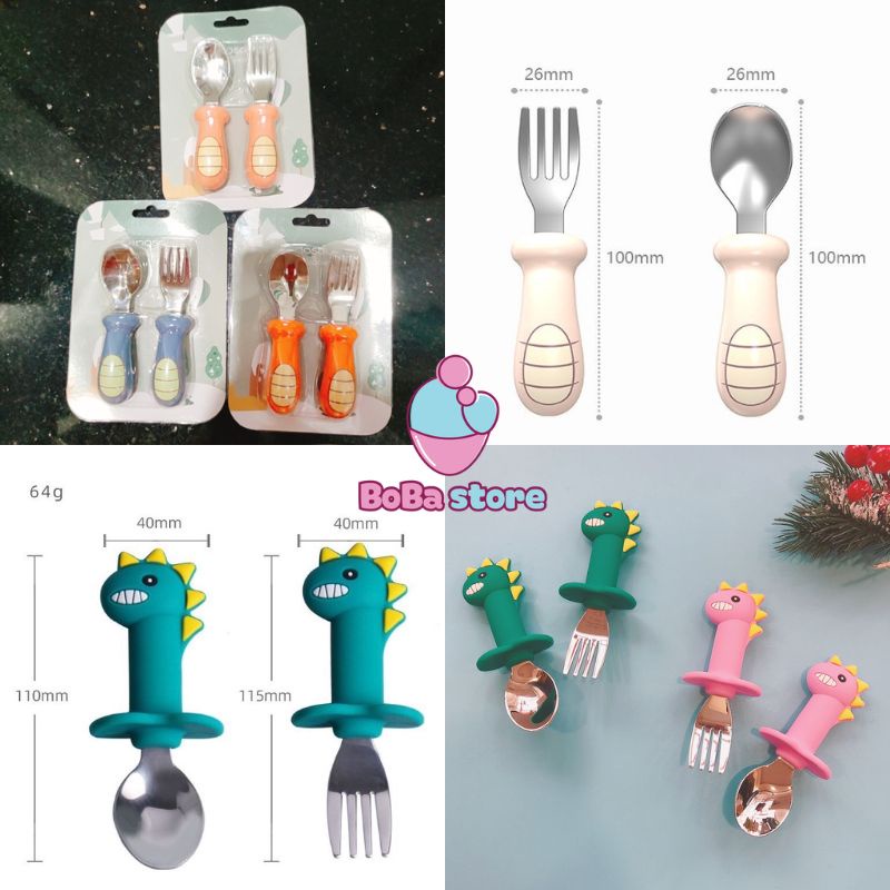 Thìa Nĩa (Muỗng Nĩa) Khủng long cho bé ăn dặm