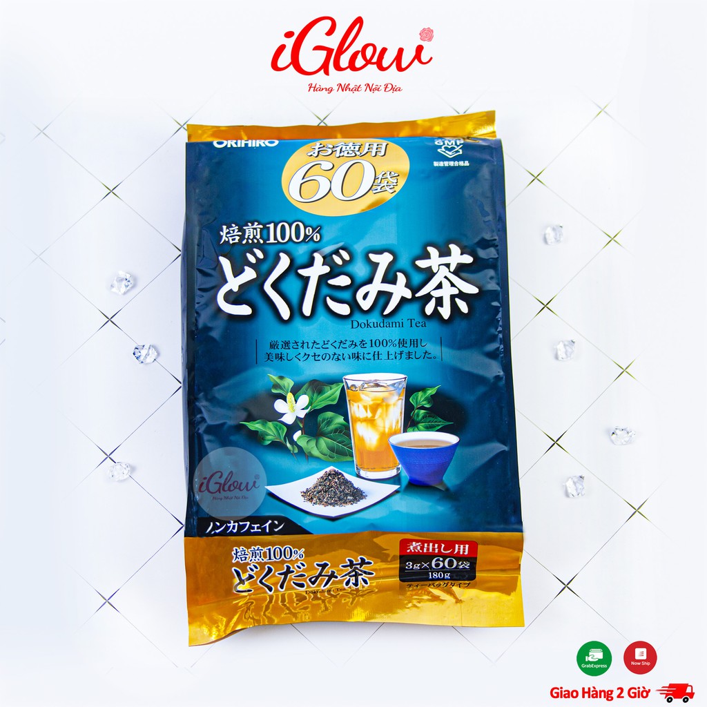 [Mã GROSALE1 giảm 8% đơn 500K] Trà diếp cá Dokudami Tea dạng túi lọc 180g Orihiro Nhật Bản - 60 gói nhỏ