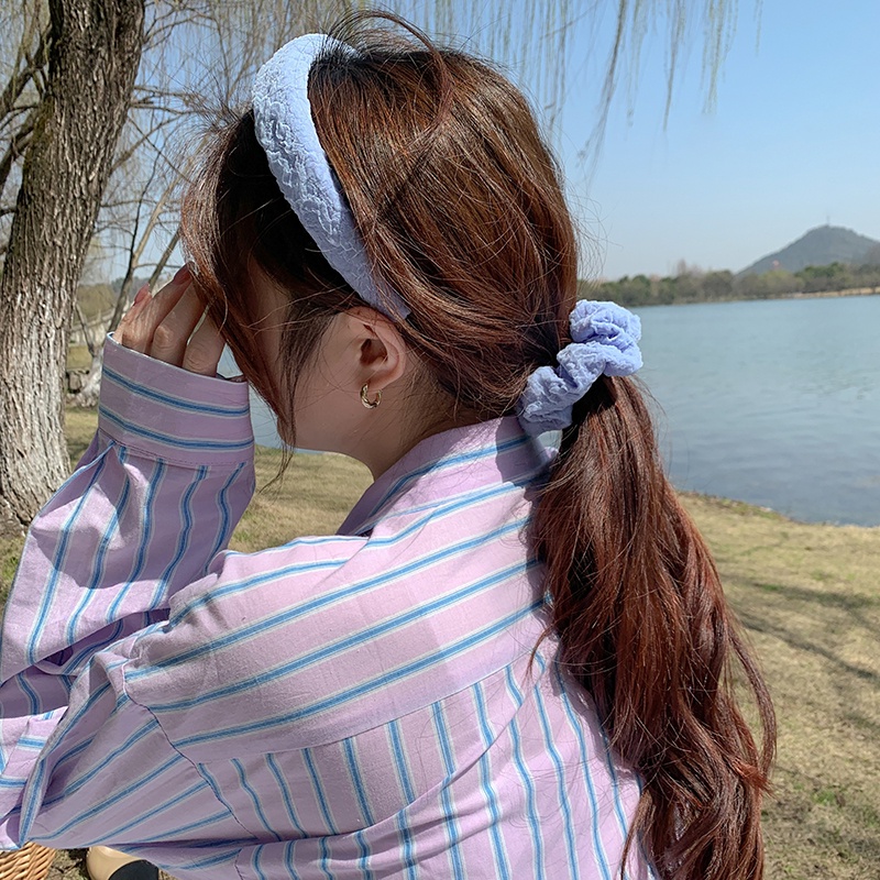 iF YOU Dây Cột Tóc Scrunchies Màu Kẹo Thiết Kế Tinh Tế Cho Nữ