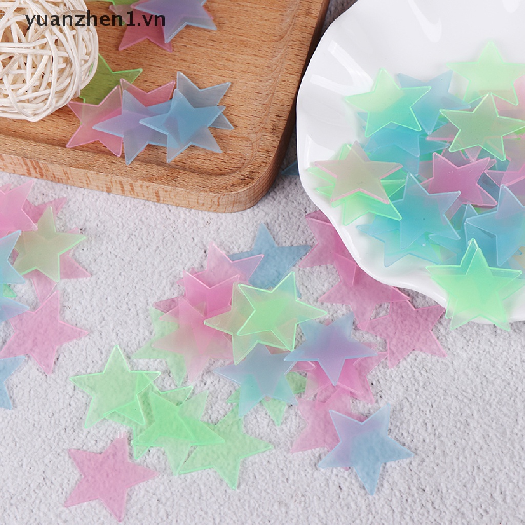 Bộ 100 Ngôi Sao 3D Dạ Quang Dán Trang Trí Tường