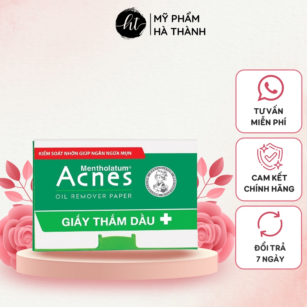 Phim Thấm Dầu Acnes Oil Remover Film 50 tờ, Kiểm Soát Nhờn Ngăn Ngừa Mụn - HT076