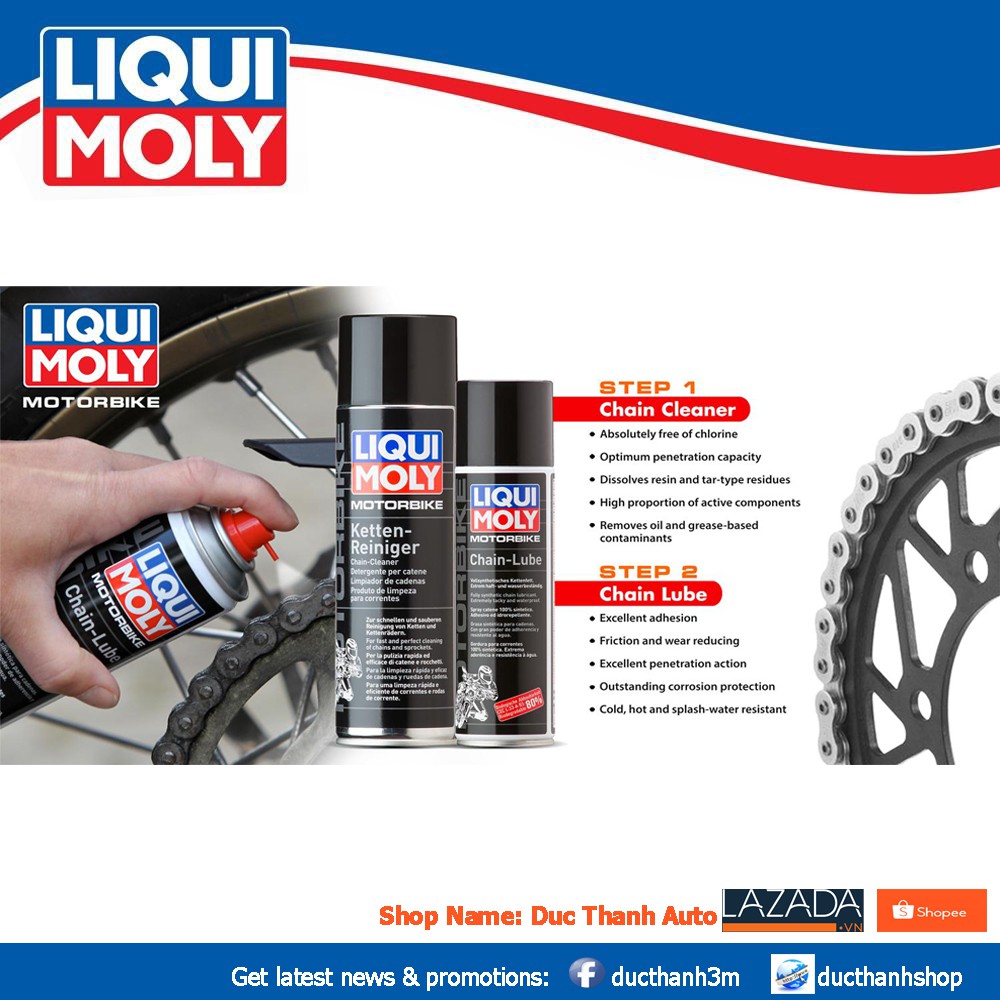 Chai xịt sên cao cấp Liqui Moly Motorbike Chain-Lube 1508 250ml ducthanhauto