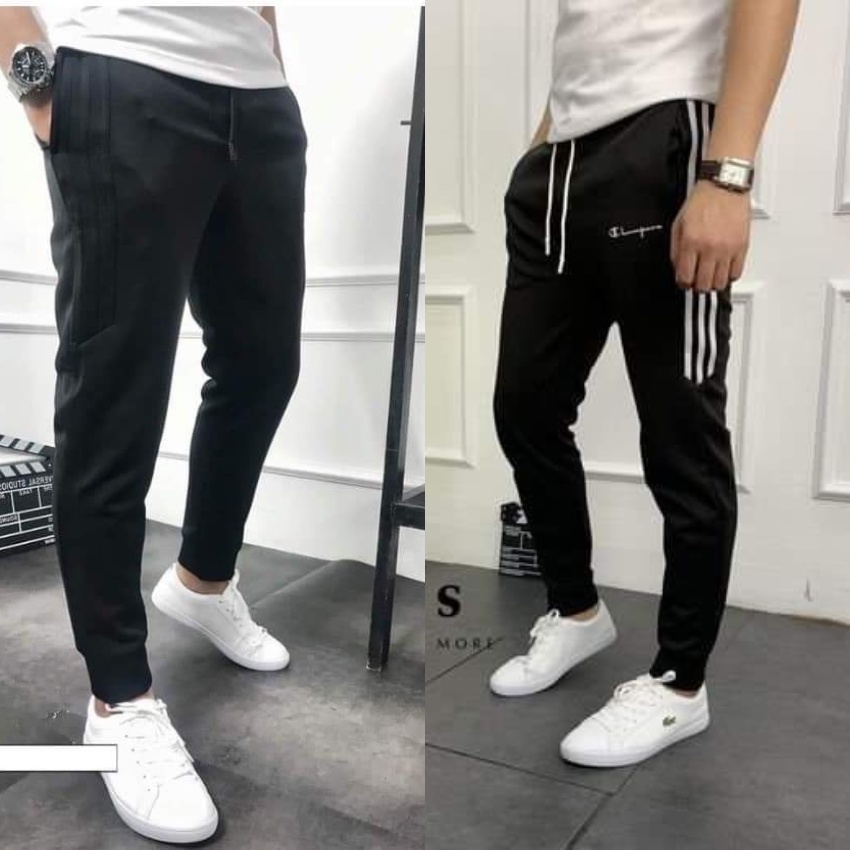 Quần thể thao nam nữ, quần thu đông nam chất nỉ poly dầy dặn co dãn thoải mái