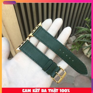 Dây Da Đồng Hồ Apple Watch Da Bò Màu Xanh Cổ Vịt Size 38/40/42/44mm