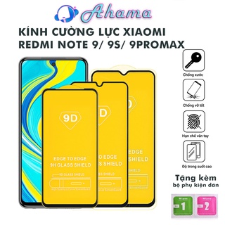 Kính Cường Lực Xiaomi Redmi Note 9S 9 Pro 9 Promax full màn chống rơi vỡ trầy xước tặng kèm khăn lau màn hình