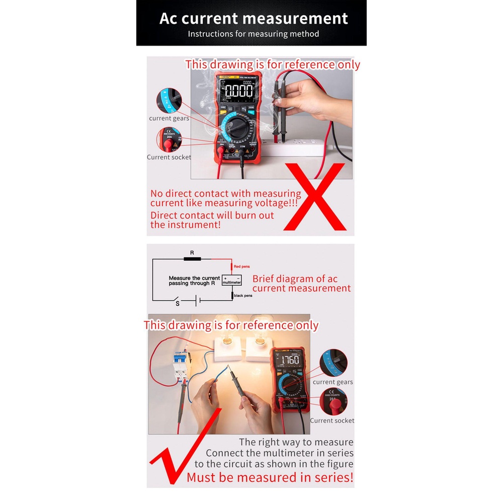 Đồng Hồ Đo Vạn Năng Kỹ Thuật Số Thông Minh ANENG M108 / M107 4000 count AC / DC