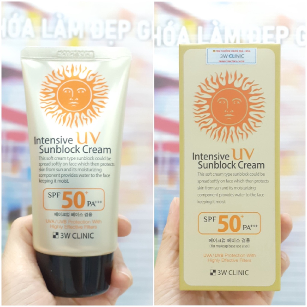 Kem chống nắng 3W Clinic Intensive UV Sunblock Cream SPF50+ 70ml