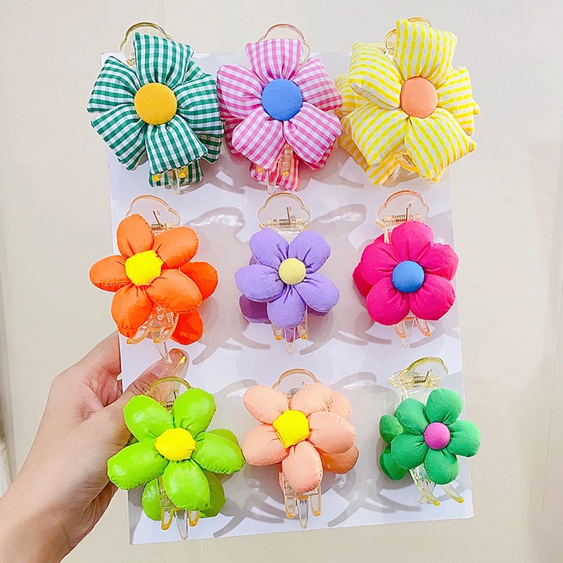Kẹp Tóc Hoa Lớn Nhiều Màu Sắc Màu Hồng / Vàng / Xanh Lá / Hồng / Tím Dễ Thương Cho Bé Gái