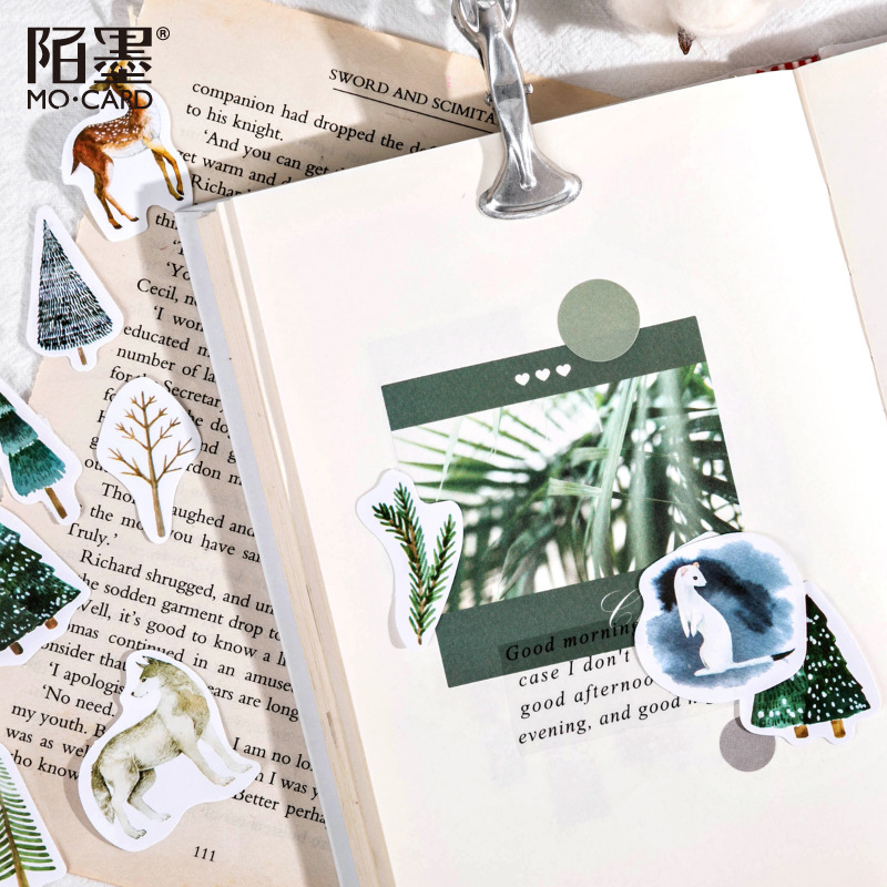 Bộ 45 tấm hoạ tiết khu rừng sáng tạo trang trí album thủ công/nhật ký