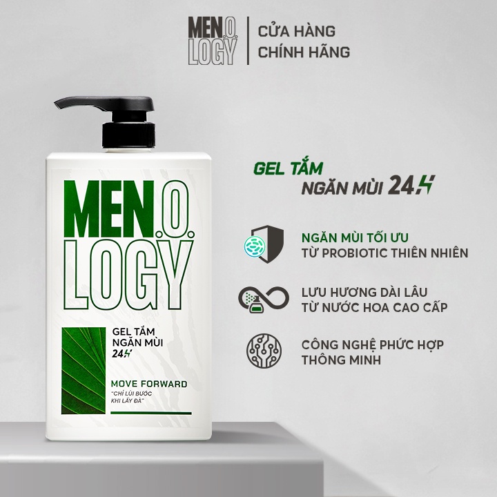 Combo MEN.O.LOGY Gel Tắm Ngăn Mùi 24h Move Forward 630ml + Gel Tắm Ngăn Mùi 24h Get Ready 350ml