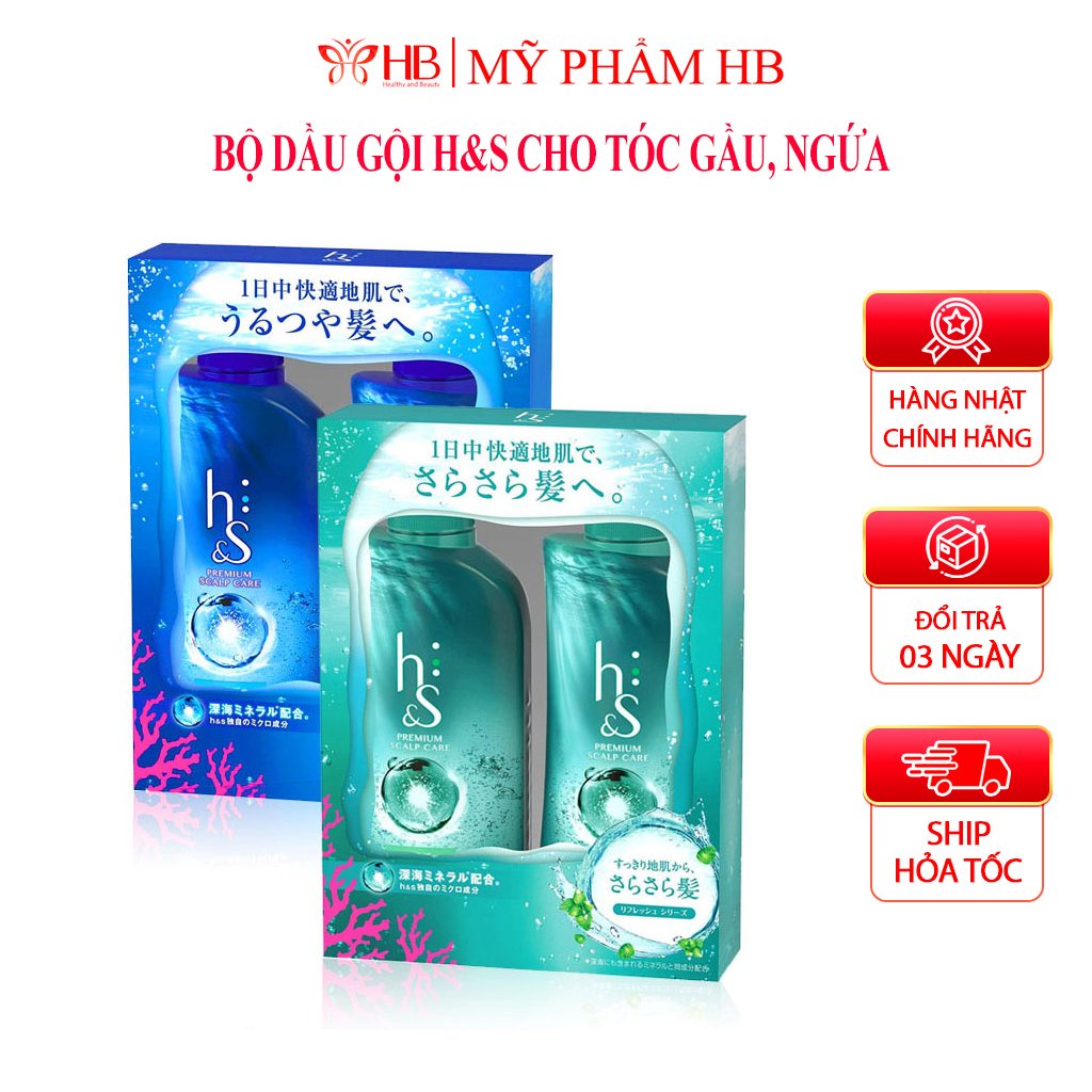Bộ dầu gội đầu HS Nhật Bản cho tóc hư tổn và ngừa gàu, cặp gội xả H&S cho tóc gàu ngứa