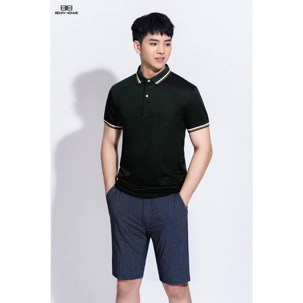 Áo Polo nam cổ bẻ Benry homme, Chất liệu vải gỗ tuyết tùng mền mịn