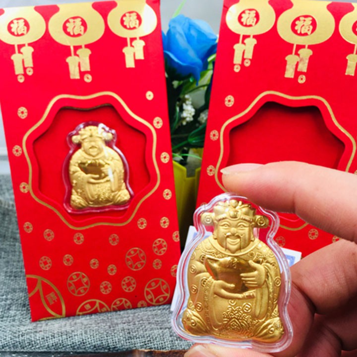 Phong Bao Lì Xì Thần Tài Đỏ Mạ Vàng May Mắn 2024, Bao Lì Xì May Mắn Rước Tài Lộc