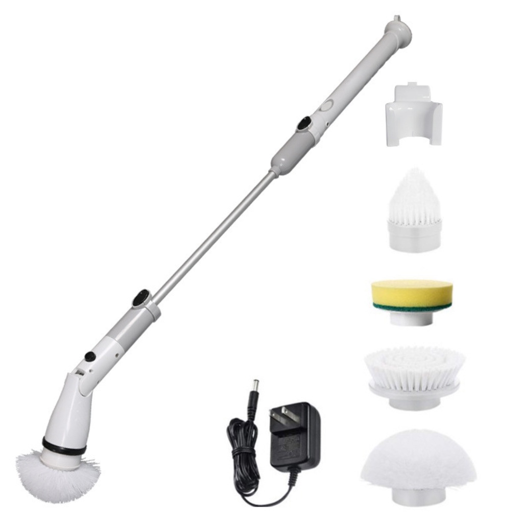( xả kho)Chổi điện cọ nhà vệ sinh, nhà tắm không dây với 4 đầu thay thế đi kèm H1010