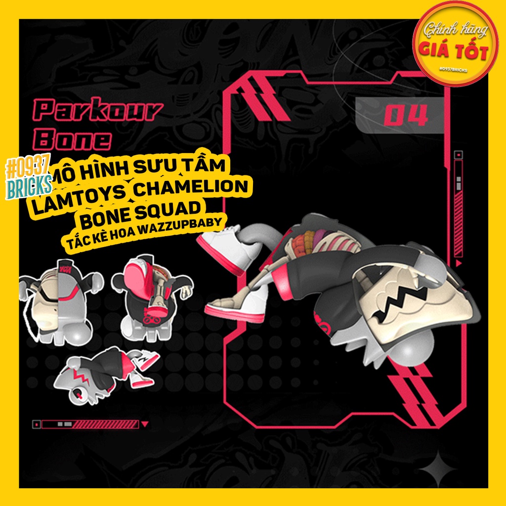 MÔ HÌNH KHỦNG LONG WAZZUPBABY BONESQUAD x Mighty Jaxx Đồ chơi mô hình Tắc kè 0937Bricks
