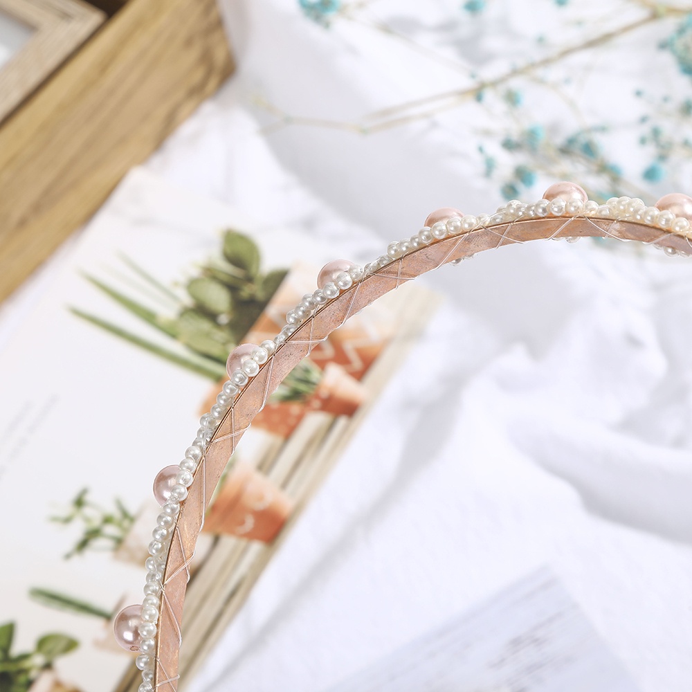 Băng đô cài tóc Haimeikang đính ngọc trai nhân tạo phong cách Hàn Quốc thời trang cho nữ