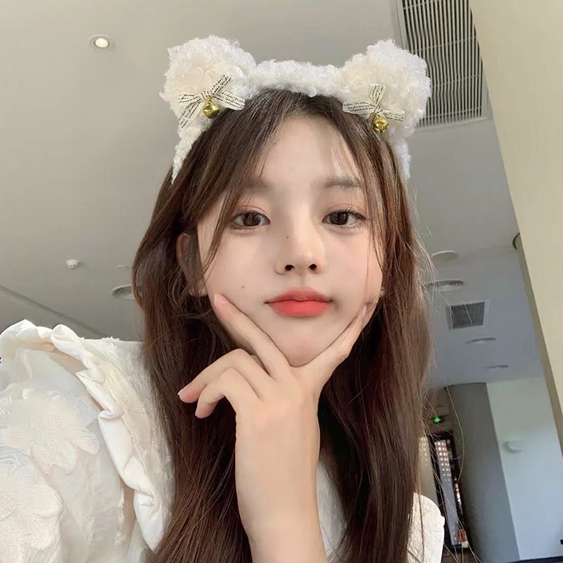 Băng Đô Cài Tóc Rửa Mặt Hình Tai Gấu Ba Chiều Dễ Thương Phong Cách Hàn Quốc